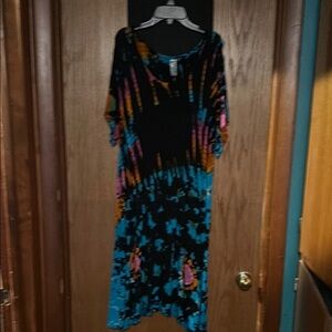 Multicolor Tie-Dye Women's Dress